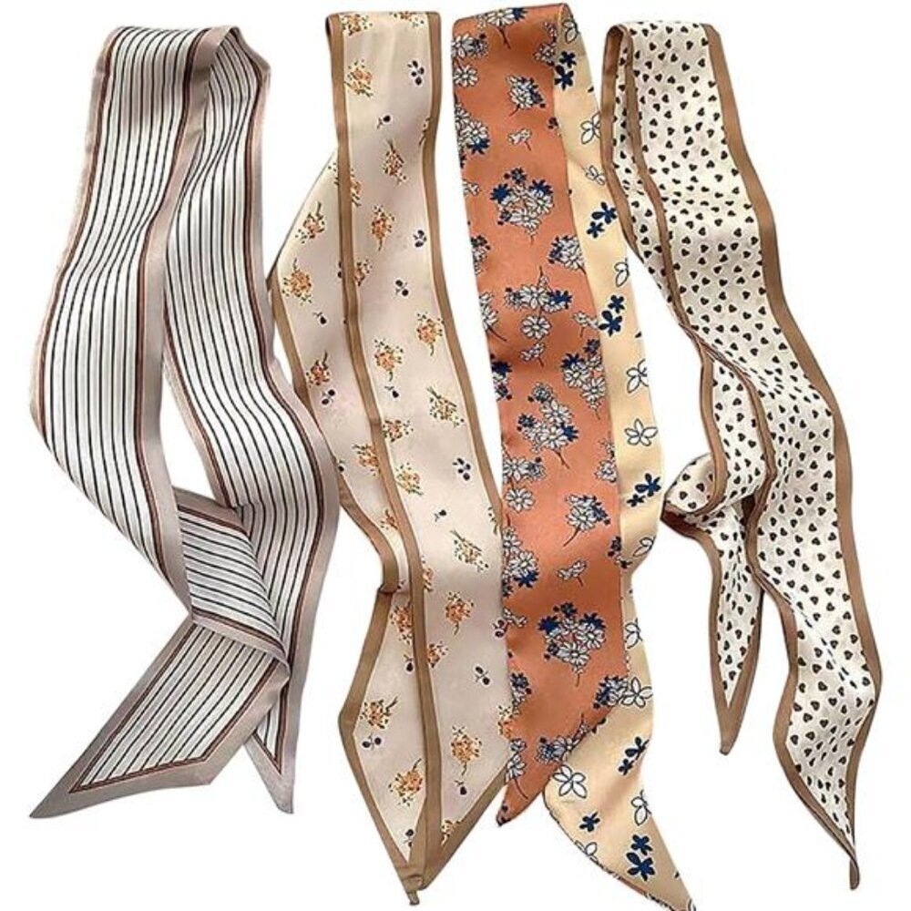 4Pcs Hair Scarf for Women, Fashion Boho Headband Scarf Accessory, 35" x 2.36"